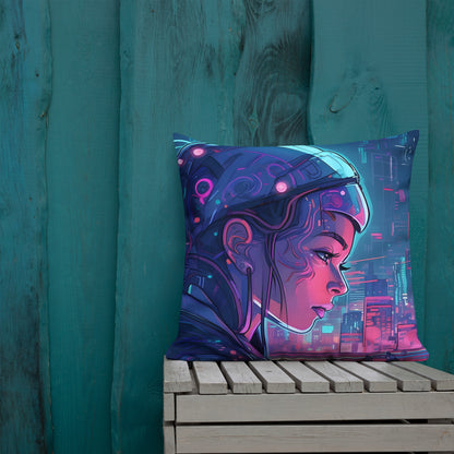 Glitch Goddess Premium Pillow